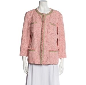 Lafayette 148 New York Women's‎ Pink Tweed Cotton Jacket. SIZE 18. #818